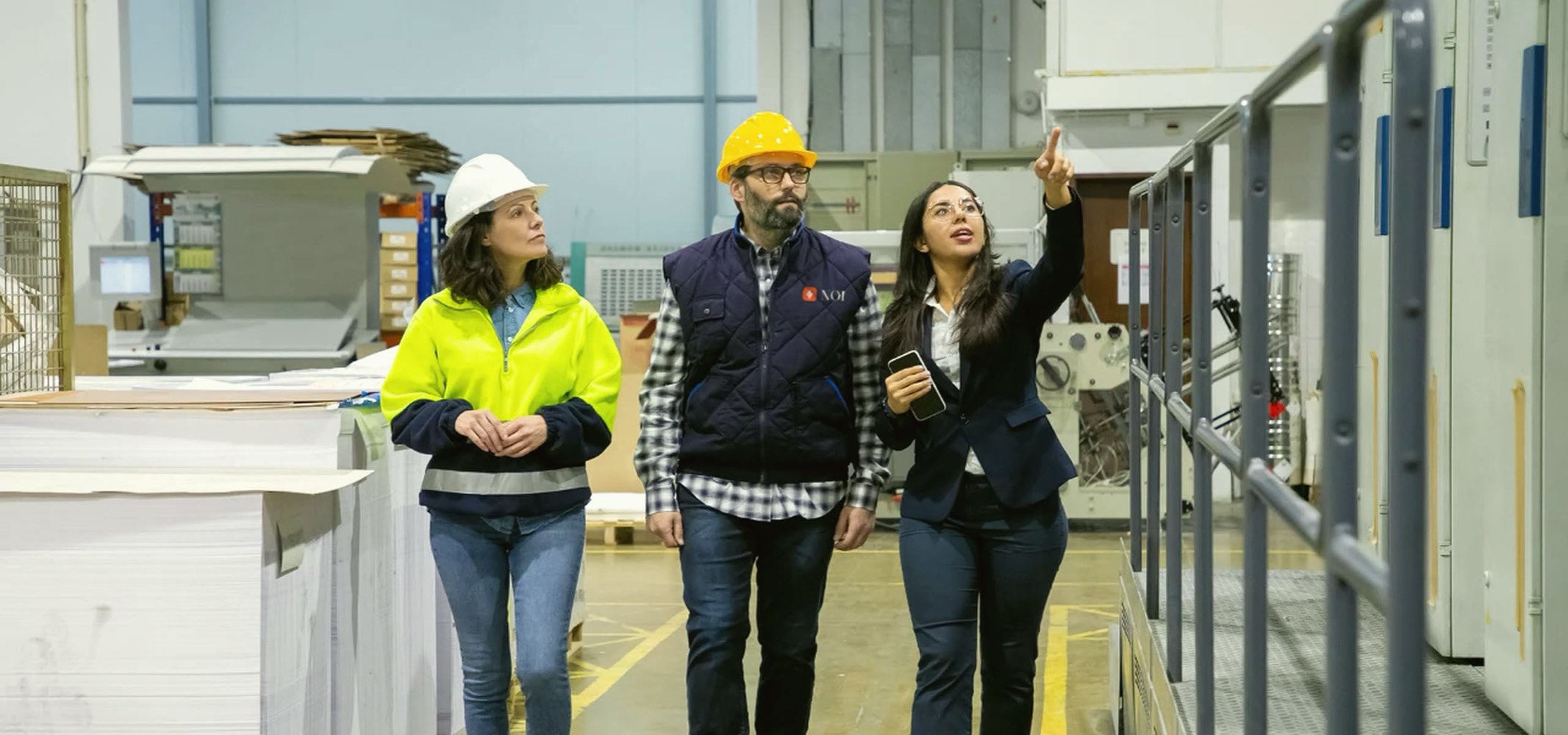 NOI walkthrough of a commercial building during a free energy assessment